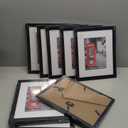 Lavezee 8x10 Picture Frame Set of 9, Made to Display Photos 5x7 with Mat or 8x10 Without Mat for Wall and Tabletop Black Frames