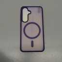 SUPFINE Magnetic for Samsung Galaxy S24 Case / S25 Case with Screen Protector, (Built-in Magnets) (Military Grade Drop Protection) Slim Translucent Shockproof Phone Case,Dark Purple