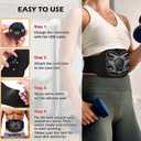 Abs Stimulator, Portable EMS Abdominal Muscle Toner for Home and Office Fitness, Strength Training - Black