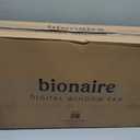 Bionaire Window Fan with Reversible Airflow Blades 3-Speed Settings, Programmable Thermostat, LED Display, Remote Control, Fits 2436" Windows, No Assembly Required