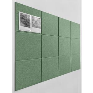 Green Bulletin Board | Large Cork Boards Alternative for Walls | Felt Cork Board for Office, Home & Classroom | Green Office Classroom Supplies | Felt Wall Tiles (12-Pack) | Forest Green 11.8" x 11.8