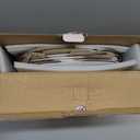 11 inch Dinner Plate Set of 6, Lightweight Round Opal Glass White Dinnerware Plates, Dishwasher and Microwave Safe