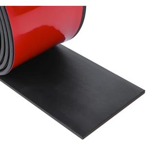 Neoprene Rubber Strips Self Adhesive Sheets, Rolls & Strips with Adhesive Backing Rubber Pads Self Stick Seal Gasket Tape for Matting Padding - 3” Wide x 1/8" Thick x 10' Long, 2 Pack