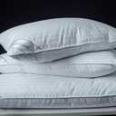 Goose Down Feather Soft Pillows One Pillow 100% Cotton Supportive Bed Pillow Stripe White Color King Size 20x36 inch