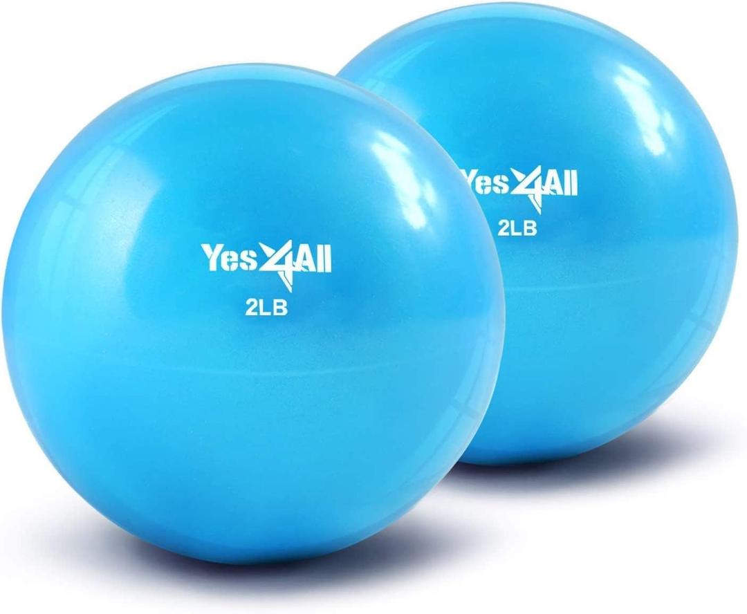 Yes4All Weighted Toning Balls for Exercise, Soft Medicine Balls for Exercise, Pilates, Yoga, Balance, Flexibility, 2lb Pair