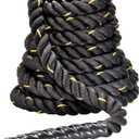 Battle Rope 1.5Inch 2 Inch Diameter Poly Dacron 30 FT, 40 FT, 50 FT Length, Heavy Ropes for Home Gym and Workout