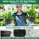 11 inch Plant Pot, 3 Pack Large Pots for Plants, Flower Pots with Drainage Hole & Saucer, Modern Planters for Indoor Outdoor Plants, Decorative Plastic Garden Pots (Copper)