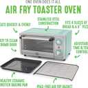 GreenLife Countertop Toaster Oven Air Fryer Stainless Steel, Healthy Ceramic Nonstick, PFAS Free, Tray & Basket, Bake, Broil, Reheat, Adjustable Temp & Time Control, Auto Shutoff, Turquoise