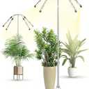 Grow Lights for Indoor Plants Full Spectrum, 15-62 Inches Height Adjustable Dsektop and Standing Plant Growing Lamps with Detachable Tripod Stand, Auto On/ Off Timer (Full Spectrum, Four Heads)