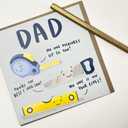 2 x Old English Co. No One Measures Up To You Card for Dad - Birthday Card for Dad - Fun Birthday Greeting Card for Him Men - Fun DIY Tools Pun Card from Son Daughter Father's Day | Blank Inside