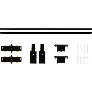 VANoopee H Track Lghting Rails 8FT H Type Track Light Rails Black H Track Rail Kit, End Caps & Live End Feed Connector Included, Compatible with Single Circuit 120V H Style Track System & Track Heads