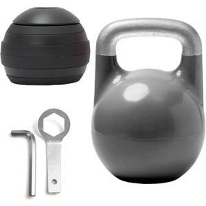 Kettlebell Kings Adjustable Kettlebell Set, 26-70 lb - Strength Training Kettlebells with 7 Plates - Secure Lock System and Durable Steel Kettle Bell for Swings, Squats, Presses and Full-Body Training (Black)