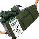 HOMEST Christmas Tree Storage Bag, Fits for 4.5-7 ft Xmas Artificials, Zippered Bag with Reinforced Carrying Handles and Wheels, Green (Bag Only)