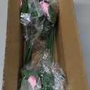 Artificial Geranium Fake Flowers for Outdoors Decoration, 6 Bundles Silk Geraniums Pink Flower UV Resistant Look Real Faux Plants for Outside Planter Front Door Garden Porch Patio Balcony Yard Home