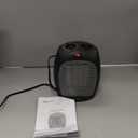 Amazon Basics Ceramic Space Heater, Portable Indoor Heating Solution, With Overheat and Tip-Over Protection, Thermostat, Non-Oscillating, 1500W, 7.52"D x 6.34"W x 9.45"H, Black