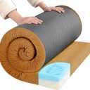 HOMBYS 3 Inch Thick Memory Foam Camping Mattress for Outdoor Sleeping, Roll Up Porable Camping Pad Mat with Knitted Cover for Travel Truck Bed Tent
