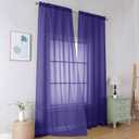 Simplebrand Purple Sheer Curtains 96 Inches Long, Light Filtering Rod Pocket Solid Color Window Sheer Curtain Panels, Elegant Curtains & Drapes for Living Room, Bedroom 2 Panels (Pink, 42" W x 96" L)
