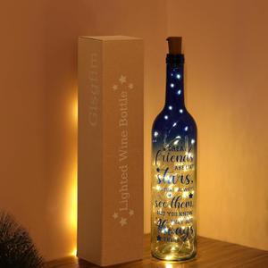 Christmas Gifts for Friends Light Up Lamp Decor for Home Decorations Bottle Lights with Cork Message In a Bottle Kit Birthday Friendship Unique Gift Christmas Decor Indoor String Lights Blue