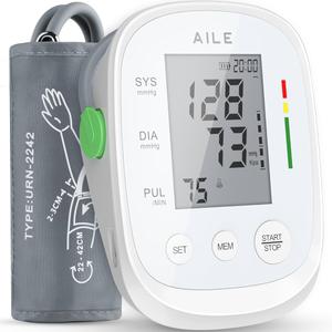 AILE Blood Pressure Monitor, Blood Pressure Machine Upper Arm Large Cuff(8.7"16.5"), High Automatic Blood Pressure Monitors Cuff for Home Use, Manual Arm Bp Monitor, 2 * 99 Memory