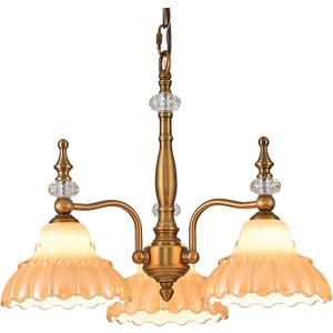 HDDFL Chandelier 3 Lights Chandeliers Lamp Modern Pendant Lighting Fixtures for Dining Room Entryway Living Room Bedrooms Kitchen Brown and Brass