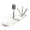 Munchkin Travel Baby Bottle Drying Rack with Silicone Bottle Brush - Compact and Foldable, Fits Easily in Diaper Bags for On-The-Go Use