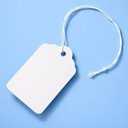 500 Merchandise Tags with String Attached  2 1/4” x1 7/16”  White Marking Hanging Paper Tags with Strings, Labels to Tie On
