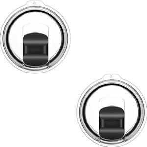 20 oz Tumbler Lids for Yeti, 2 Pcs Replacement Magnetic Spill-Resistant Lids for Yeti 20 oz Tumbler, 10 oz Mug, 10 oz Lowball with Magnetic Slider Switch, BPA Free