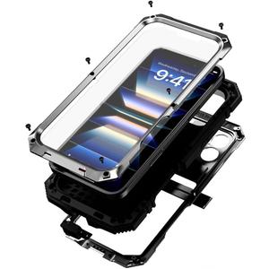 fit for iPhone 16 Case 6.1inch Heavy Duty Rugged [Aluminium Stan] Military Grade Metal Rubber [Built in Screen Protector Camera Lens ] Phone Cover (, fit for iPhone 16 6.1'' 2024) Silver