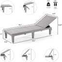 Nestl Patio Chairs - Grey Chaise Lounge Chair Outdoor, 5-Position Adjustable Sun Tanning Chair, Waterproof Pool Lounge Chairs, Reclining Lawn Chair, Lightweight Outdoor Lounge Chairs, Single