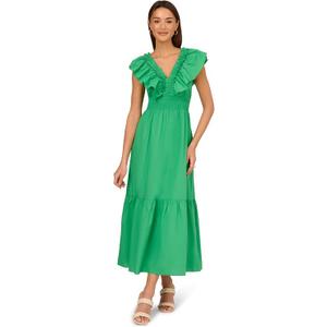 Adrianna Papell Ruffle Front Maxi Dress, Size 12