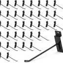 HUHOLE 32PC 6 Inch Slatwall Hooks Steel Hangers | 30 lb Capacity Hooks for 3 Inch Slatwall Panels, Tools, Cords, Merchandise, Garage Organization and Retail Display