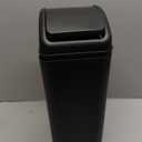 Plastic Waste Bin with Swing Lid, 14 Liter Garbage Can, 1 Pack, 5.2" x 8.2" x 15.7" (Black)
