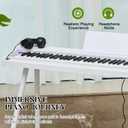 KUMENG digital Piano 88 Key Semi Weighted Keyboard, Full-size Electric Piano for Beginners, with Sheet Music Stand, Pedal, Power Adapter, Headphone Mode, USB-MIDI (White)