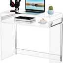 Acrylic Desk Laptop Study Table Home Office Console Table Entrance Tables, 33.5'' x 15.7'' x 29.5'' (Clear)