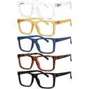 Eyekepper 5-pack Oversized Reading Glasses Square Large Frame Readers for Men and Women +2.00