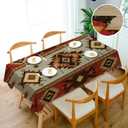 Swono Rectangle Tablecloth Geometric Pattern Table Cover 52x70 Inch American Southwest Native Style Aztec Table Cloth Rectangle Tables Decorative Tablecloth for Dining Party Camping BBQ