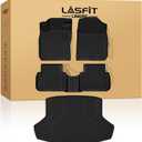 LASFIT Floor Mats & Trunk Mat for 11th Gen Honda Civic 2026 2025 2024 2023 2022 Sedan (Fits Rear Seats with or Without USB Ports), All Weather TPE Car Floor Liners,1st & 2nd Row & Trunk Liner