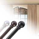 GXOACKJ Curtain Rods for windows 48 to 84-93 inch, 5/8 inch Decorative Matte Black Splicing Heavy Duty Metal Curtain Rod set with Brackets