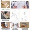 Bobopal Dog Slicker Brush for Shedding,Dog Brush for Long Haired Dogs & Remove Tangles & Mats,Ergonomic Handle Grooming Like Professional,Beech Wood,S