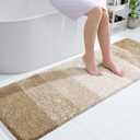 OLANLY Bathroom Runner Rugs 59x20, Extra Soft Absorbent Microfiber Bath Rugs, Rubber Backing, Quick Dry, Machine Washable Bath Mats for Bathroom Floor, Tub and Shower, Home Decor Accessories, Tan