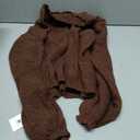 Saodimallsu Womens Off One Shoulder Sweaters Boat Neck Cable Knit Long Lantern Sleeve Loose Fall Trendy Pullover Tops, S, Coffee