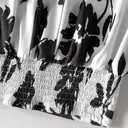 CHICME Women's Summer 2 Piece Outfits Floral Waist Shirred Crop Top and A Line Mini Skirt Set Dressy Casual Outfits (L)