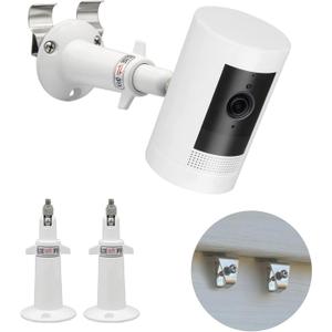 Haoyou Ring Camera Vinyl Siding Wall Mounts No Drill 360 Degree Adjustable, Compatible with Ring Stick up Cam & Ring Outdoor Cam Plus (2Pack White)