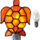 Stained Glass Turtle Night Lamp - Sleeping Room Tiffany Bedside Lantern for Children's Room & Study - DYM6001