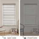 Cordless Zebra Blinds for Windows, 20" W x 72" H, Grey