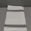 Restaurantware-18.5 x 22.75 Inch Bistro Napkins, 10 Tightly Woven Restaurant Cloth Napkins - Machine Washable, Durable, White With Black Stripes, Polyester Dinner Napkins, Restaurant Quality, Soft