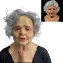 Halloween Mask Realistic Old Man Mask Creepy Human Latex Mask,Scary Wrinkle Halloween Cosplay Costume Mask Party Props