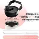 2 x 2pack Designed for Stanley IceFlow 30 oz Lid, Spill Proof Leak Proof Tumbler Lid Cup Lid Replacement for Stanley 30 oz Tumbler, New Black Black