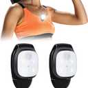 Outdoor Night Clip-on LED Running Light - USB Rechargeable, Reflective, Lightweight Plastic Safety Accessory for Jogging, Hiking, Camping, Dog Walking (2 Packs)