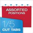 Pendaflex Hanging File Folders, 25 Pack, Letter Size (8.5" x 11"), Assorted Colors: Green, Blue, Red, Yellow, Orange, 5 Tab Positions, Reinforced, Includes Tabs and Inserts, Durable Hanging Files